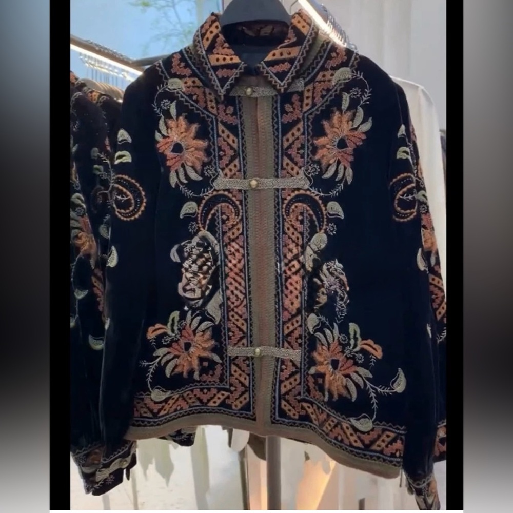 Zara Embroidered Velvet Jacket Limited Edition